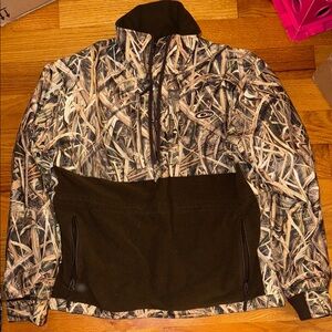 Drake Camo and brown Quarter-Zip fleece Pullover